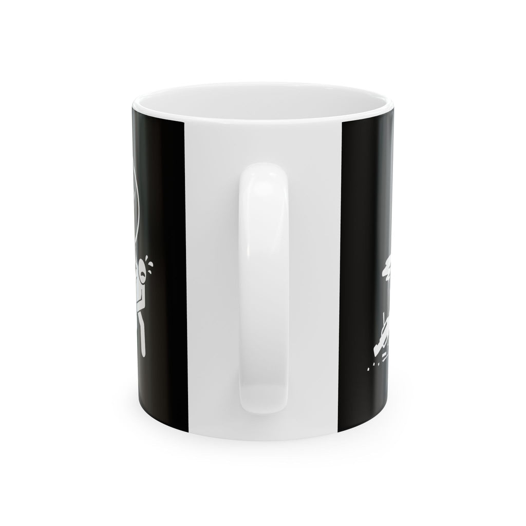 Non UK Sales 11oz And 15oz White Mug With (Oh no my bike!) B/W3