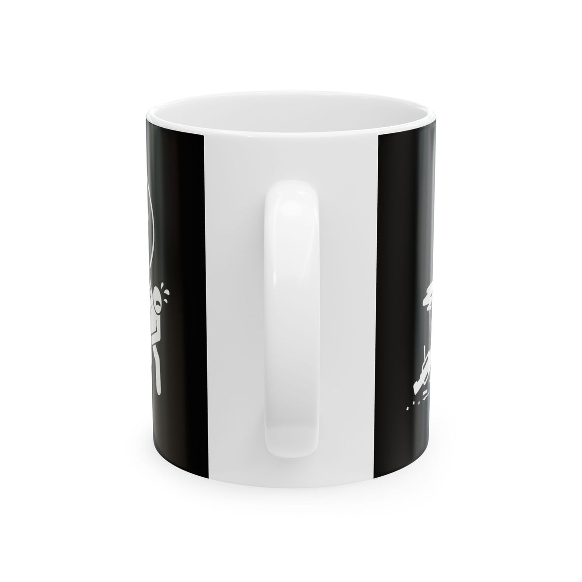 Non UK Sales 11oz And 15oz White Mug With (Oh no my bike!) B/W3