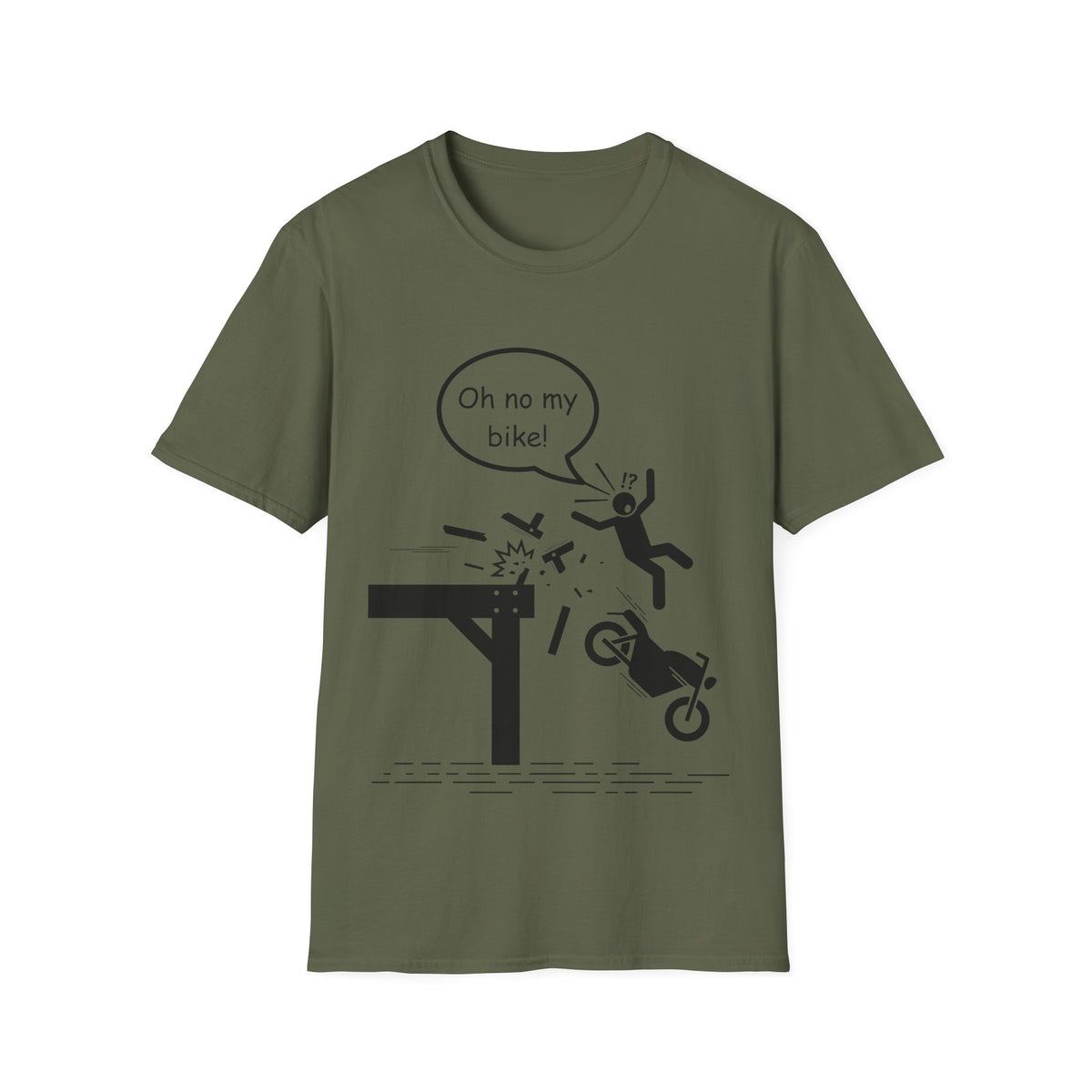 Motorbike T-shirt with 'Oh No My Bike!' (2)