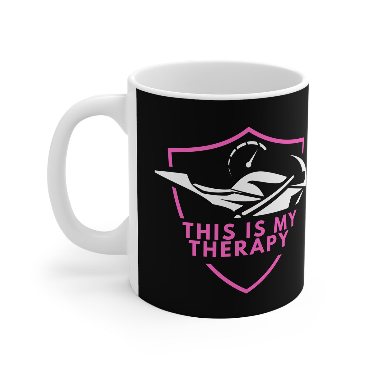 11oz White Mug With (This is my therapy) (2)