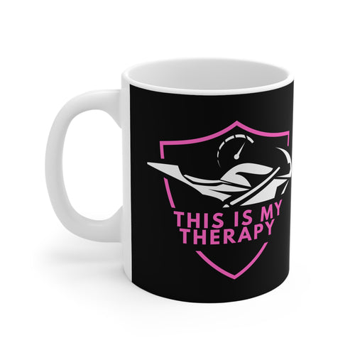 11oz White Mug With (This is my therapy) (2)