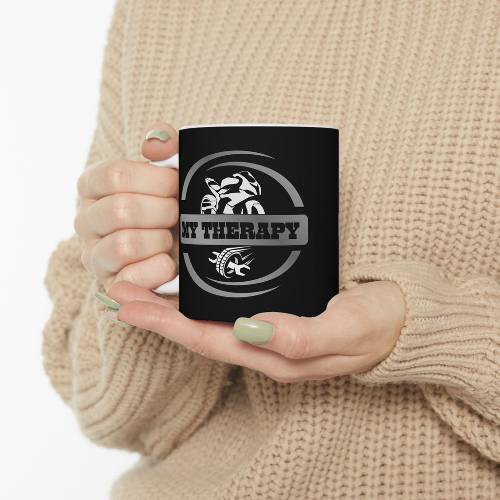 Non UK Sales 11oz And 15oz White Mug With (My Therapy) S/B