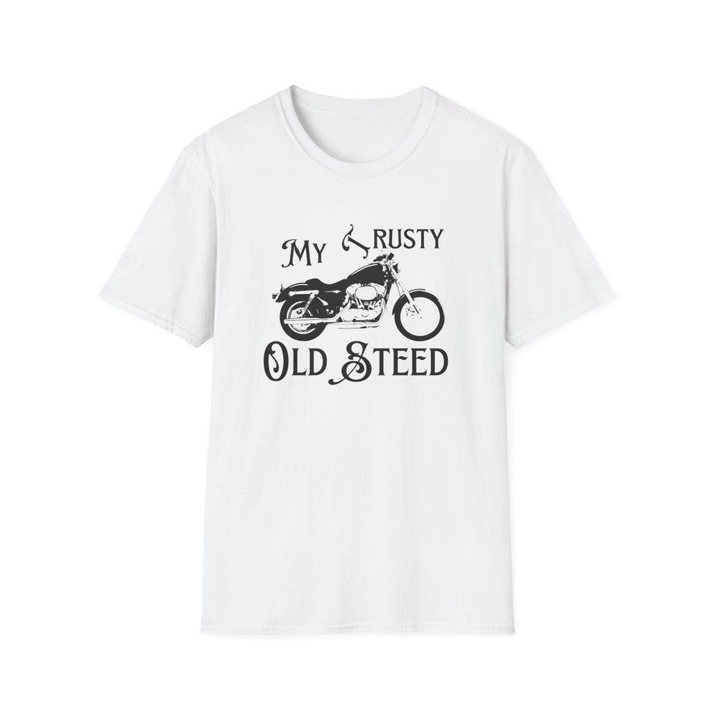 Motorbike T-shirt with 'My Trusty (Rusty) Old Steed'