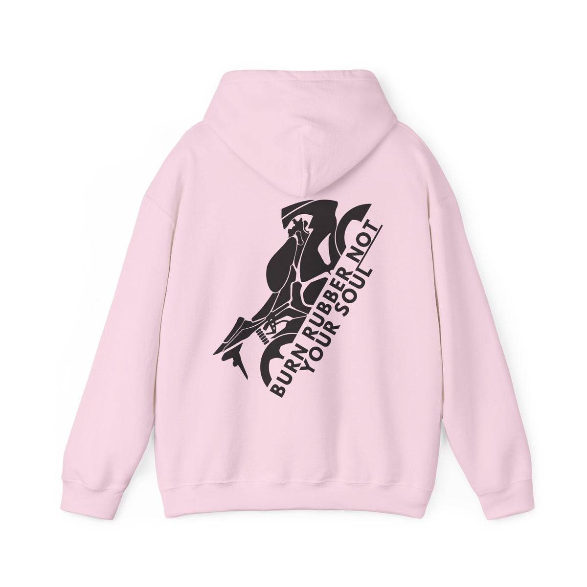 Unisex Heavy Blend™ Hooded Sweatshirt (Burn Rubber, Not Your Soul) 3 Back