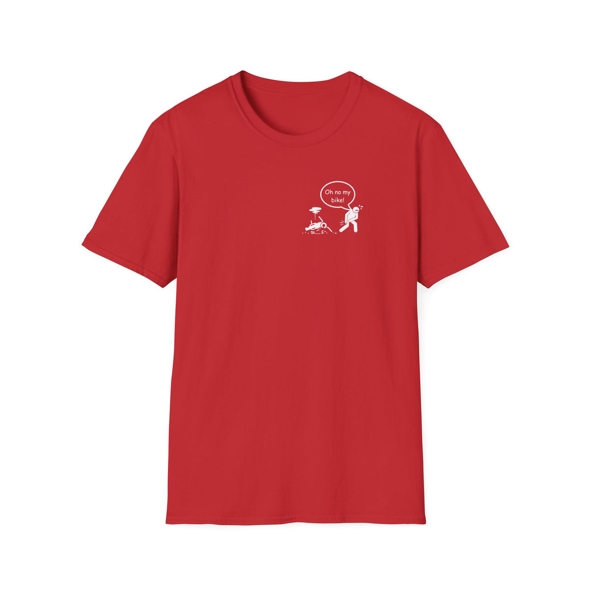 Motorbike T-shirt with 'Oh No My Bike!' Small Logo