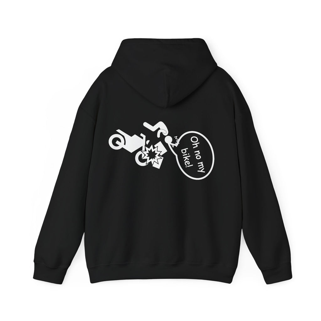 Unisex Heavy Blend™ Hooded Sweatshirt (Oh No My Bike 1) Back