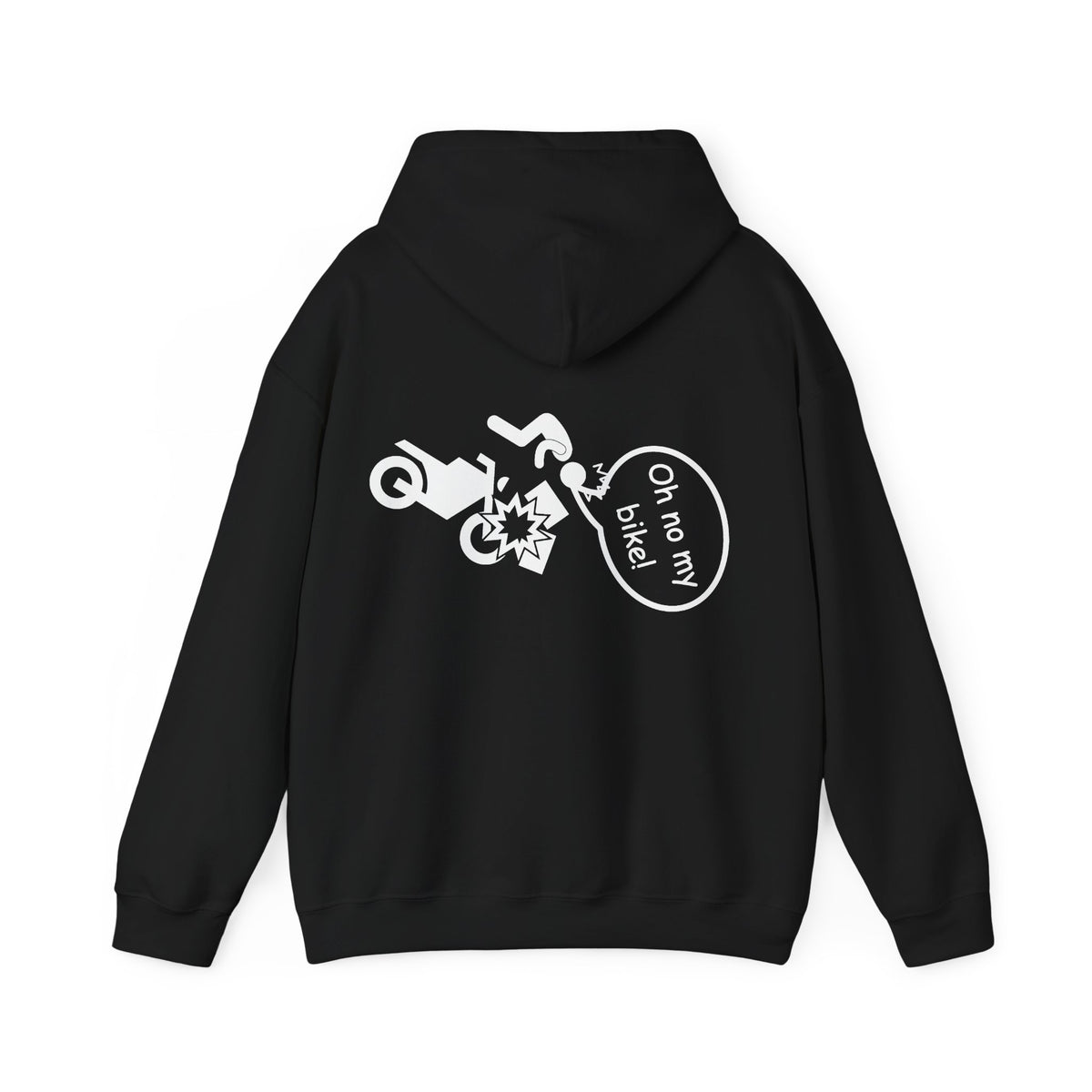 Unisex Heavy Blend™ Hooded Sweatshirt (Oh No My Bike 1) Back