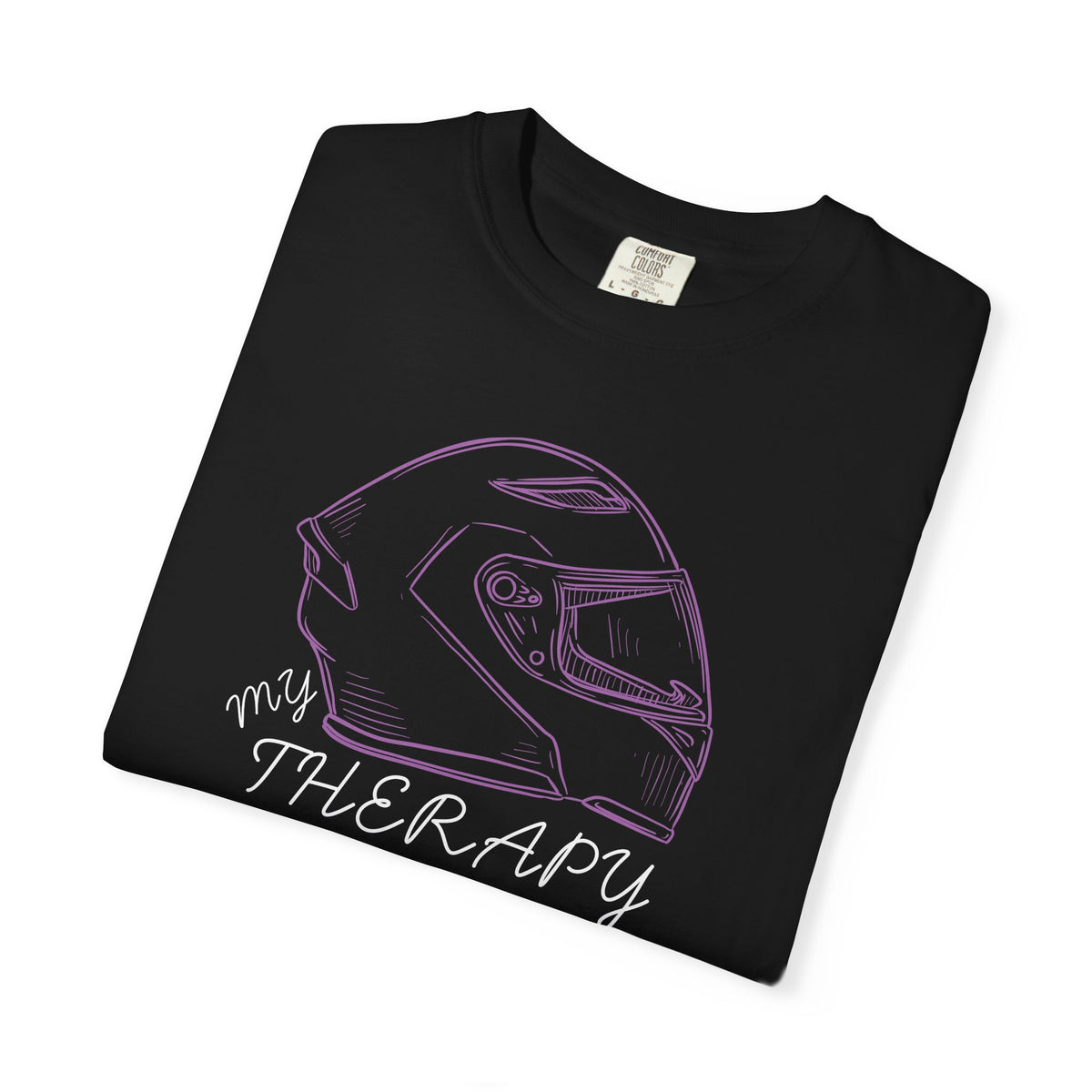 Non UK Sales Motorbike t-shirt  (My therapy)  Helmet P/B
