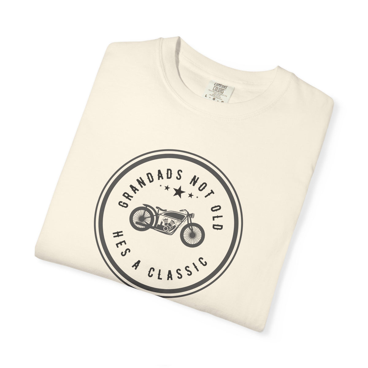 Non UK Sales Motorbike t-shirt  (Grandads not old, Hes a classic) B/W