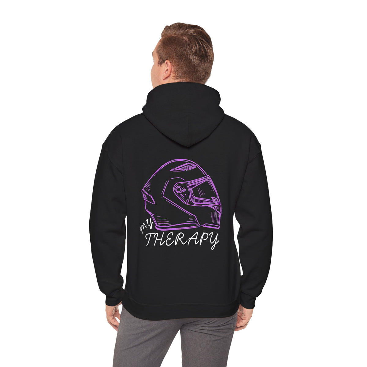 Unisex Heavy Blend™ Hooded Sweatshirt (My Therapy-Purple) Back