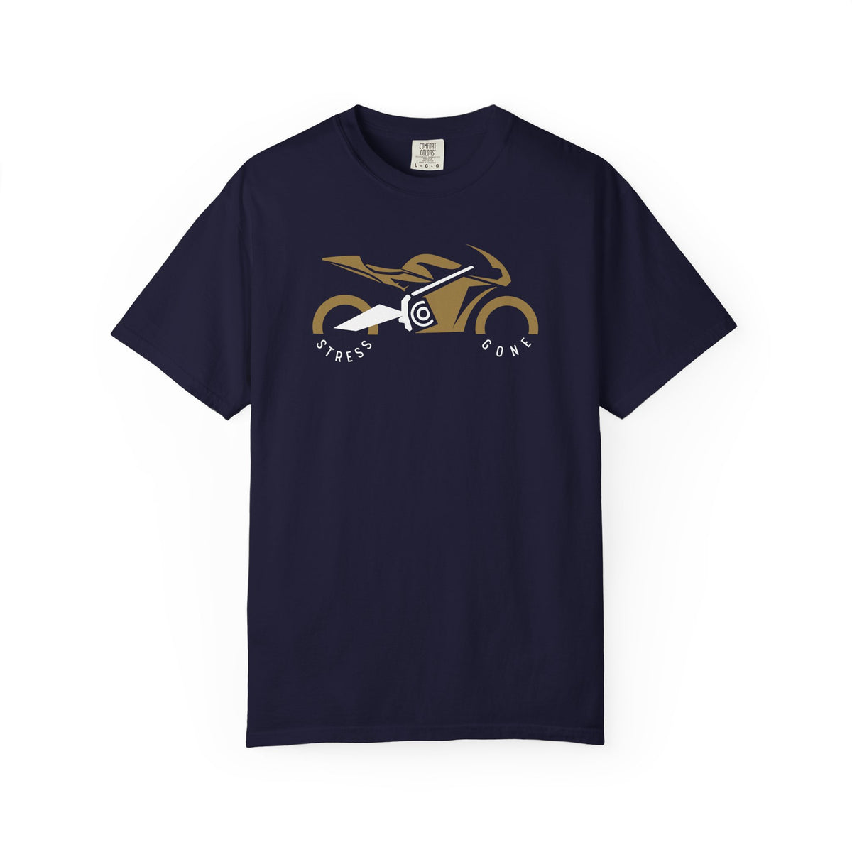 Non UK Sales Motorbike t-shirt  (Stress gone)  G/B