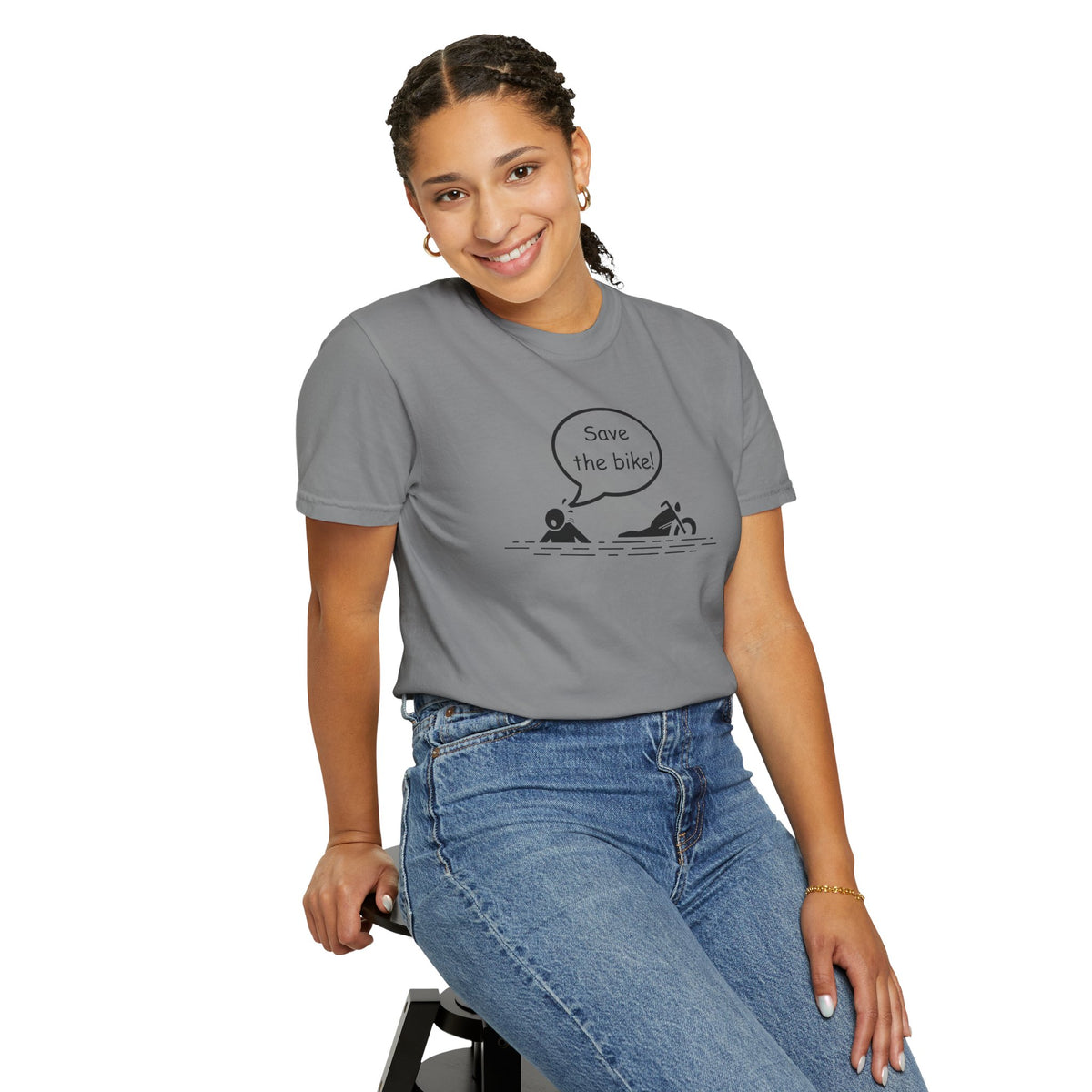 Non UK Sales Motorbike t-shirt (Save The Bike)  B/W