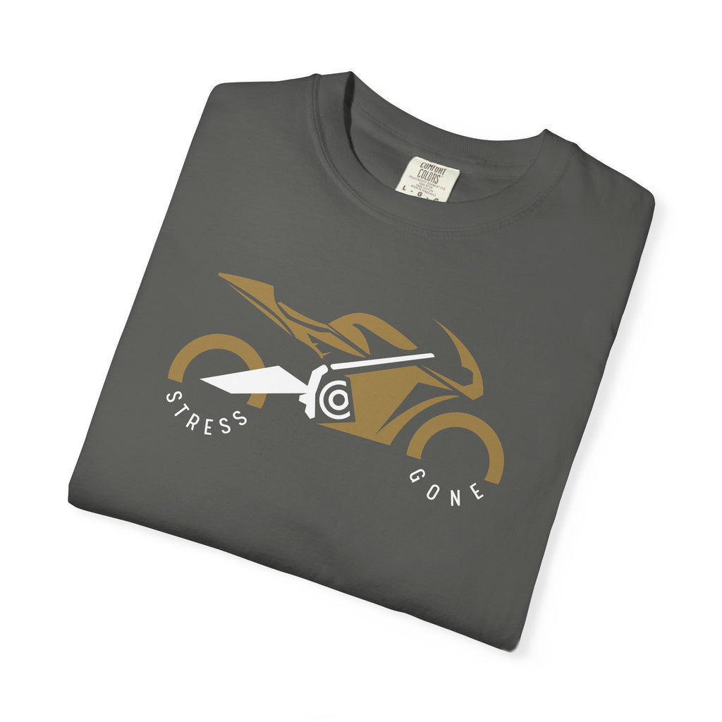 Non UK Sales Motorbike t-shirt  (Stress gone)  G/B