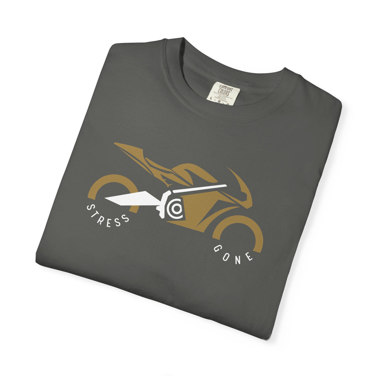 Non UK Sales Motorbike t-shirt  (Stress gone)  G/B