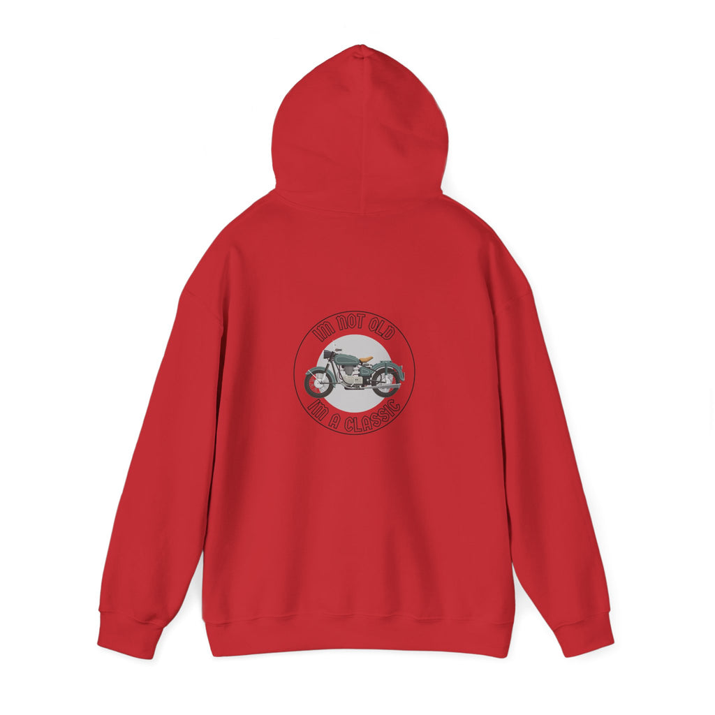 Non UK Sales Hooded Sweatshirt (I'm not old, I'm a classic) B/W