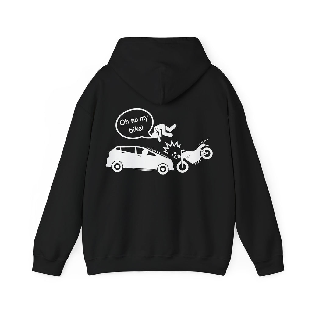 Unisex Heavy Blend™ Hooded Sweatshirt (Oh No My Bike) 3 Back