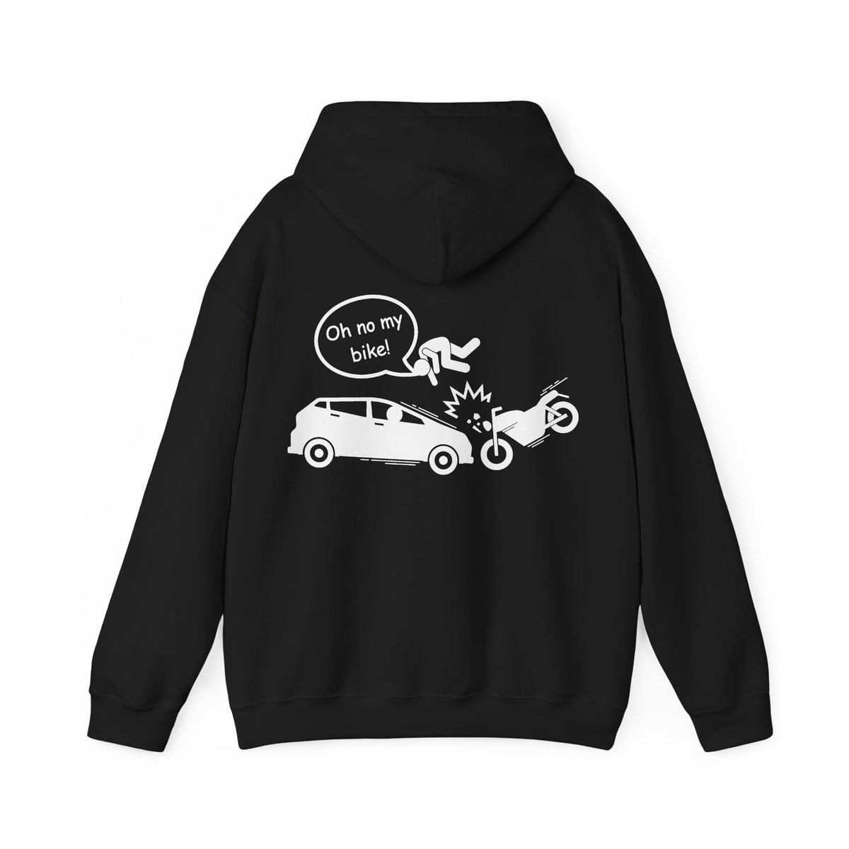 Unisex Heavy Blend™ Hooded Sweatshirt (Oh No My Bike) 3 Back