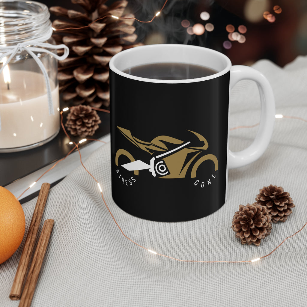 11oz White Mug With (Stress Gone)