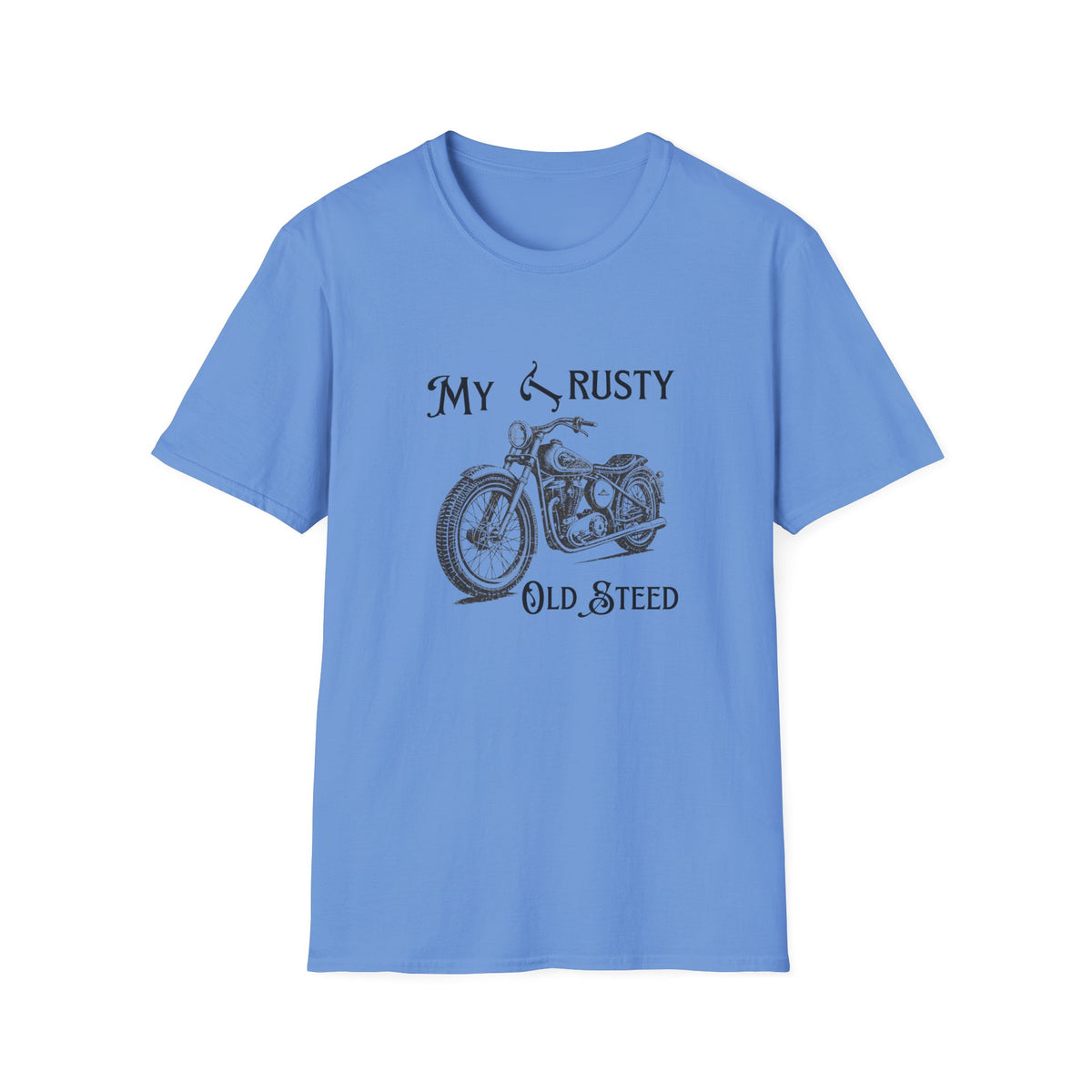 Motorbike T-shirt with 'My Trusty (Rusty) Old Steed' (2)