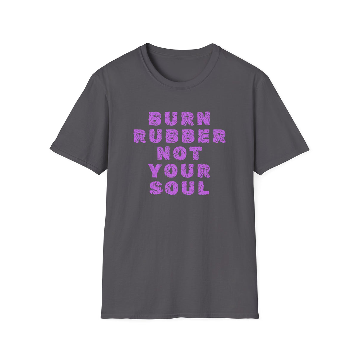 Motorbike T-shirt with 'Burn Rubber, Not your Soul' (3)