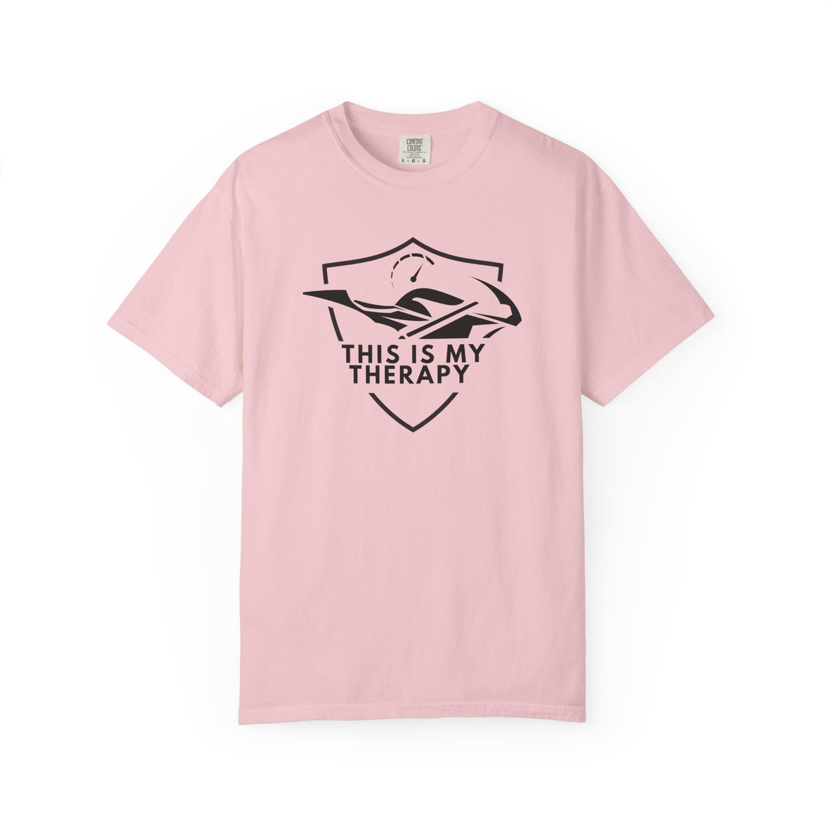 Non UK Sales Motorbike t-shirt  (This is my therapy)  B/W