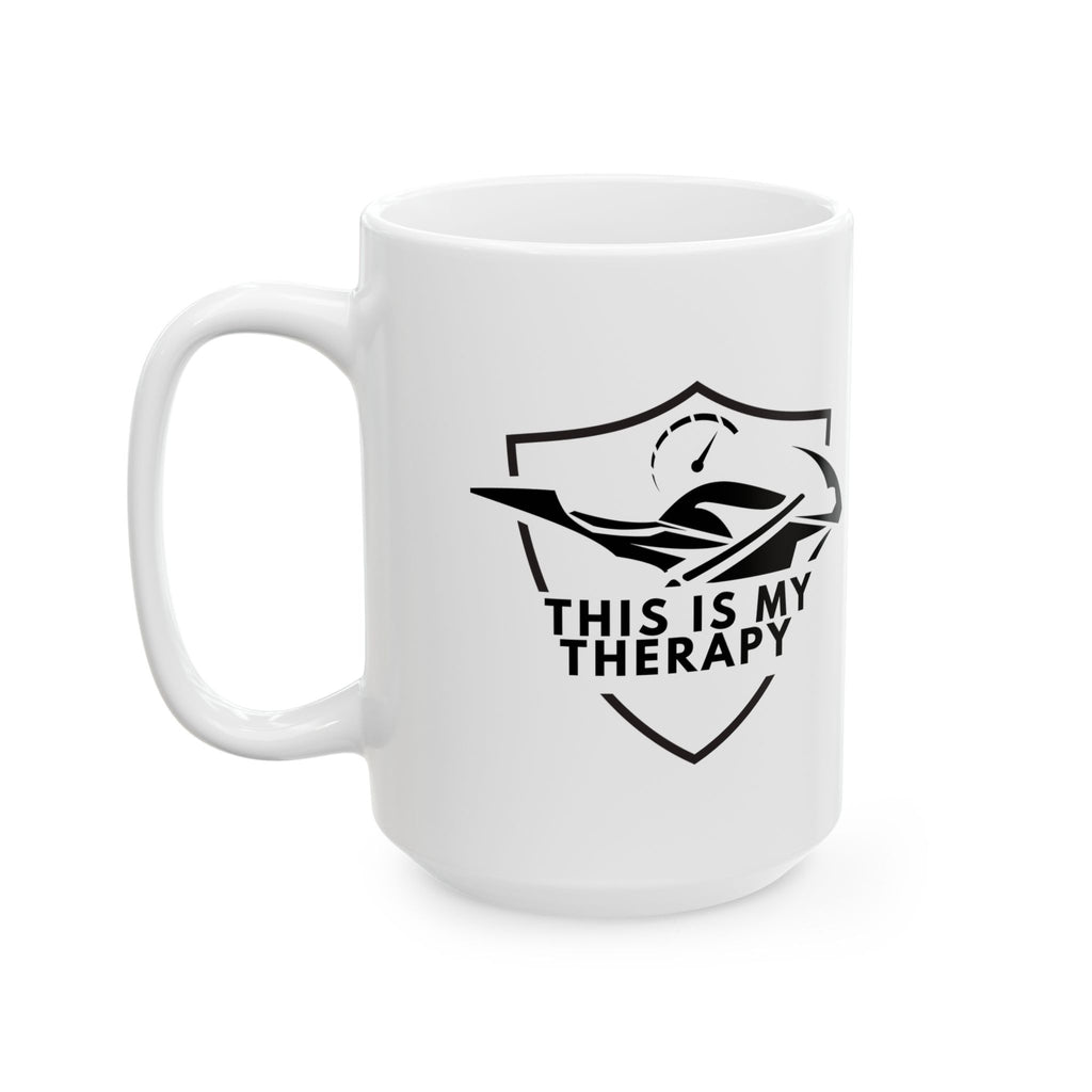 Non UK Sales 11oz And 15oz White Mug With (This is my therapy) W
