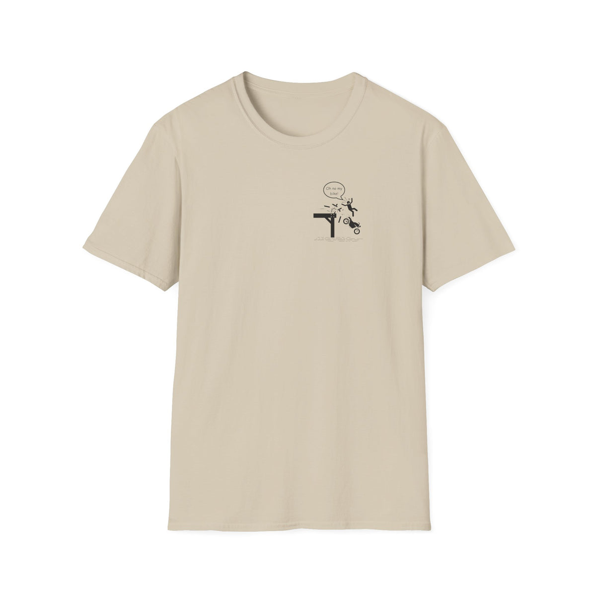 Motorbike T-shirt with 'Oh No My Bike!' (2) Small Logo