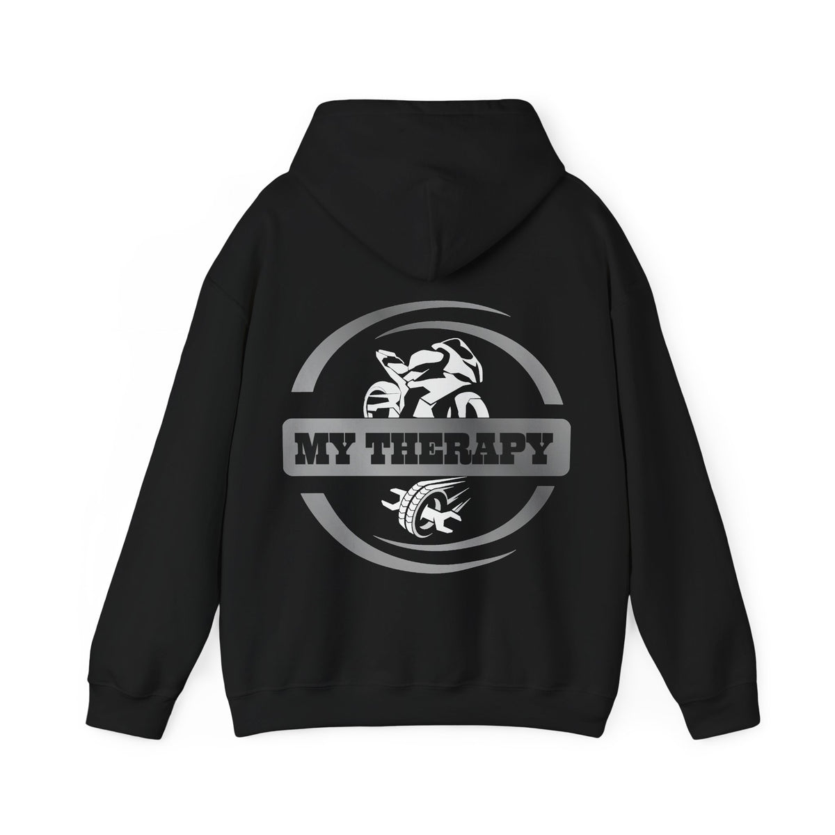 Unisex Heavy Blend™ Hooded Sweatshirt (My Therapy-Silver) Back