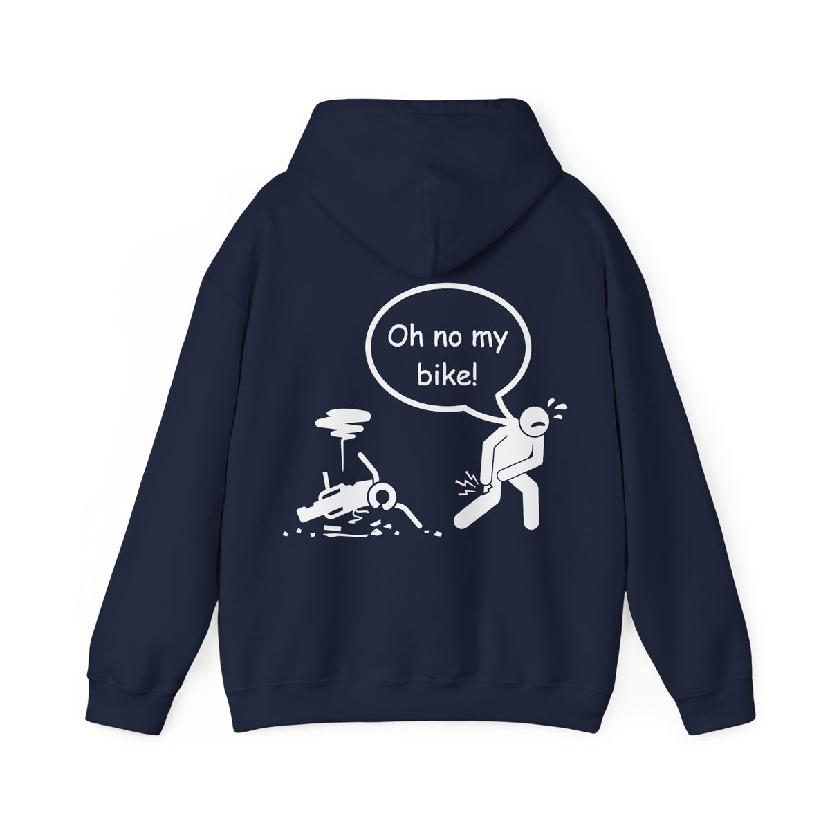 Unisex Heavy Blend™ Hooded Sweatshirt (Oh No My Bike 2) Back