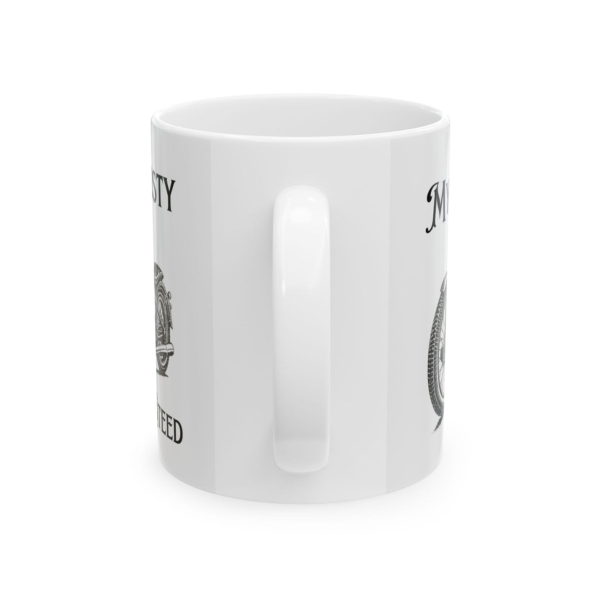 Non UK Sales 11oz And 15oz White Mug With (My Trusty Old Steed) B/W