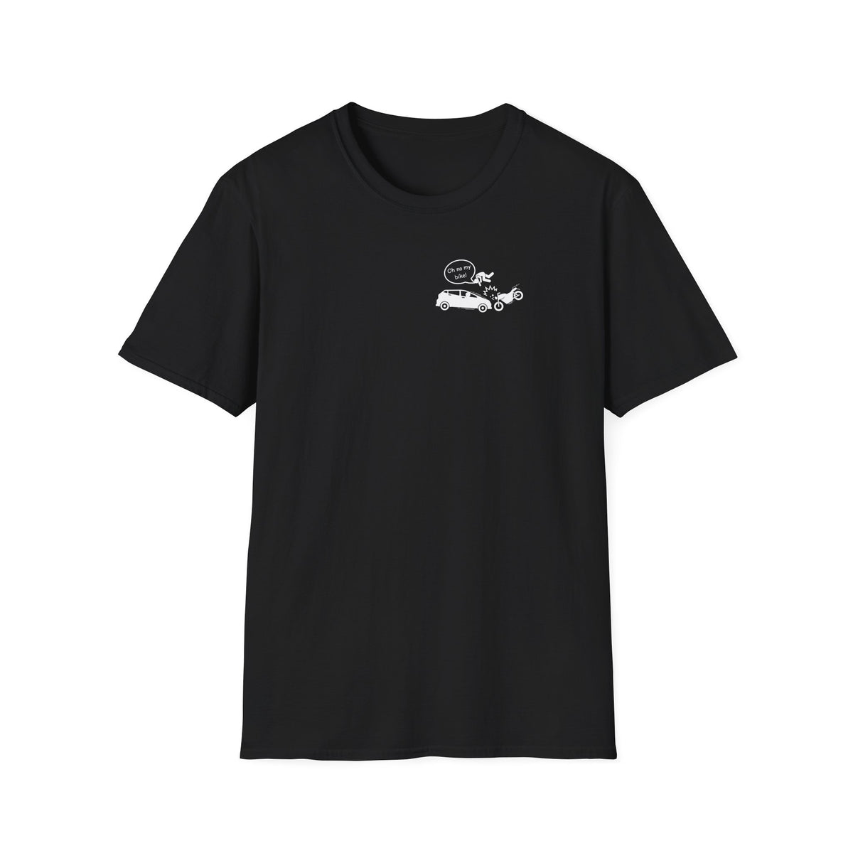 Motorbike T-shirt with 'Oh No My Bike!' (3) Small Logo