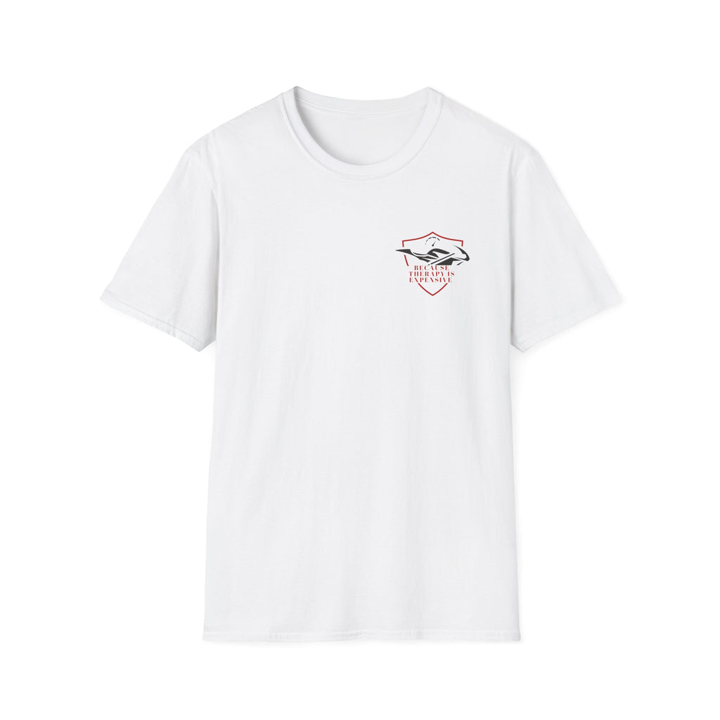 Motorbike T-shirt with 'Because Therapy is Expensive' (4) Small Logo