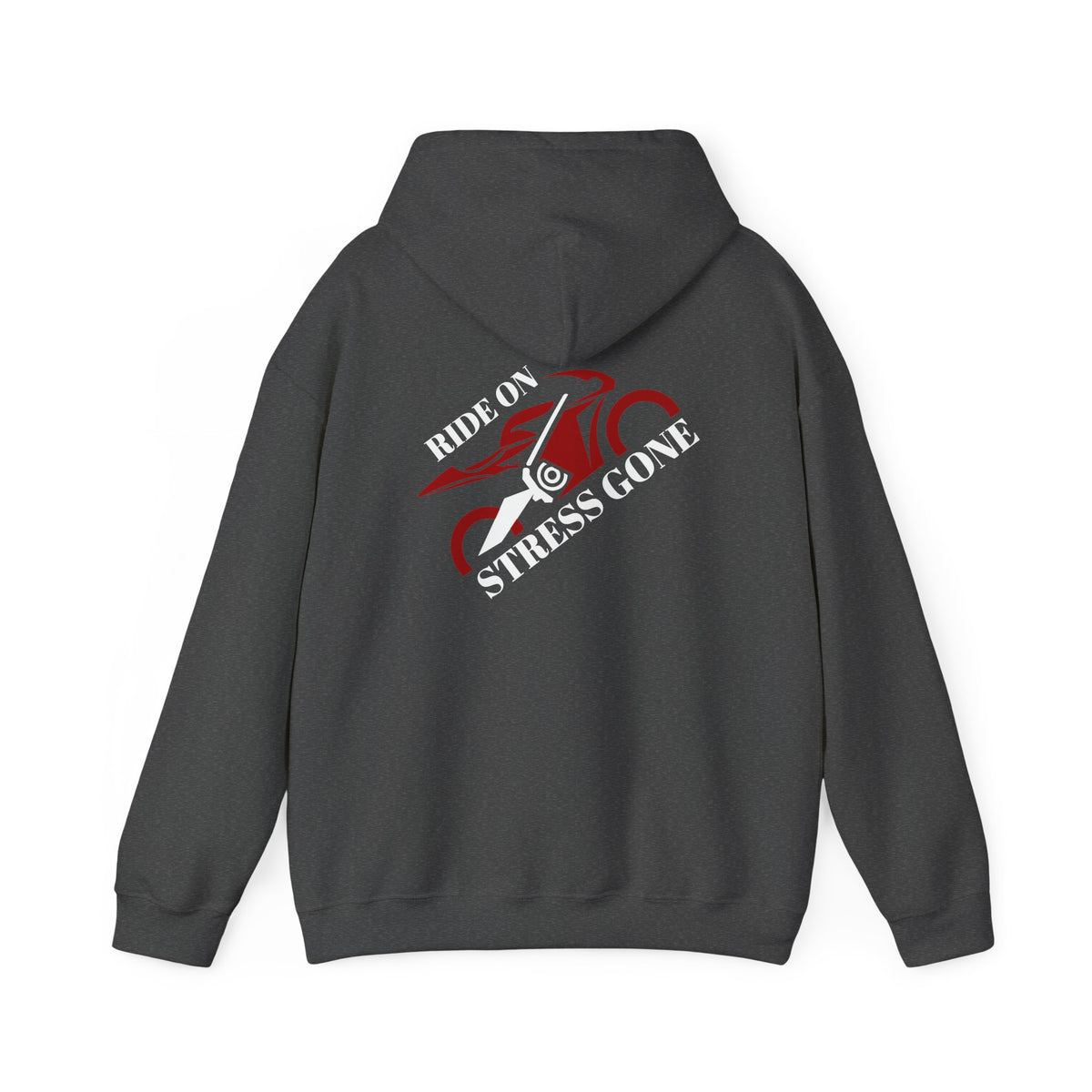 Non UK Sales Hooded Sweatshirt (Ride on, Stress gone) W/B2