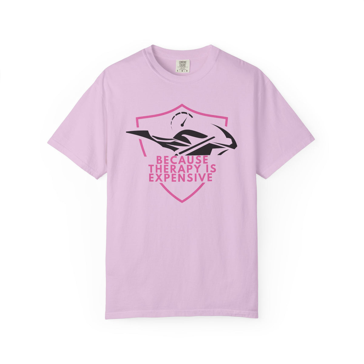 Non UK Sales Motorbike t-shirt  (Because Therapy is expensive) P/W
