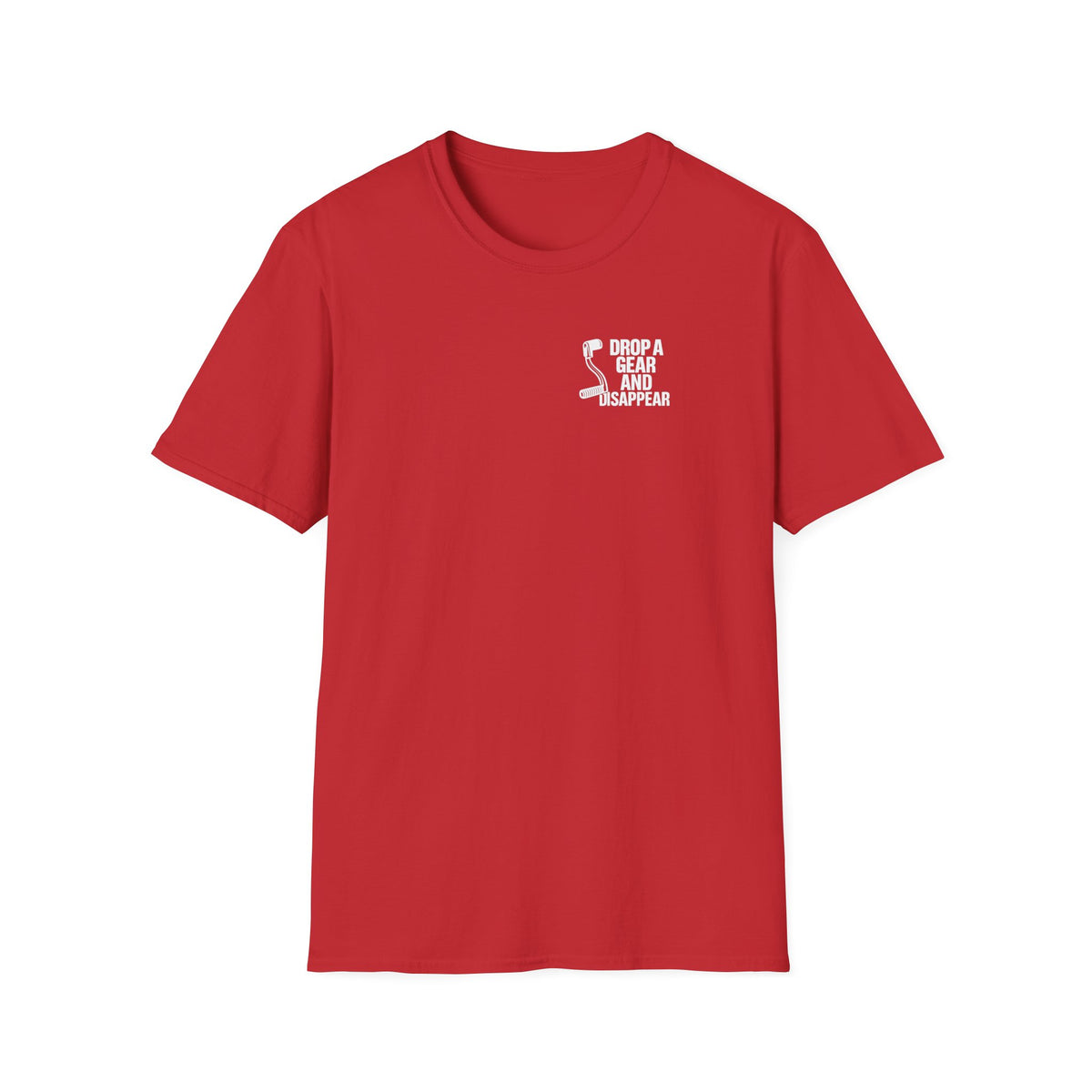 Motorbike T-shirt with 'Drop a gear and disappear' Small Logo