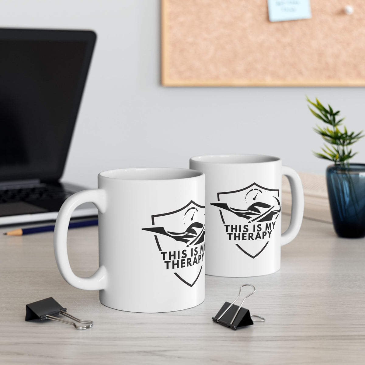 Non UK Sales 11oz And 15oz White Mug With (This is my therapy) W