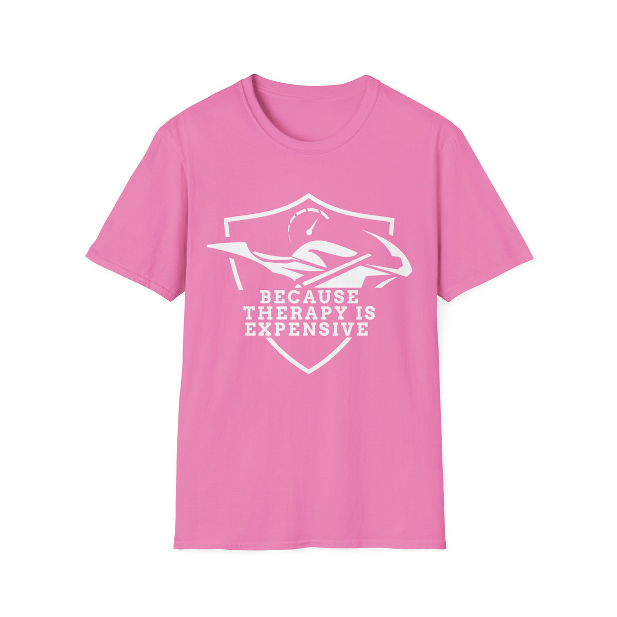 Motorbike T-shirt with 'Because Therapy is Expensive' (1)
