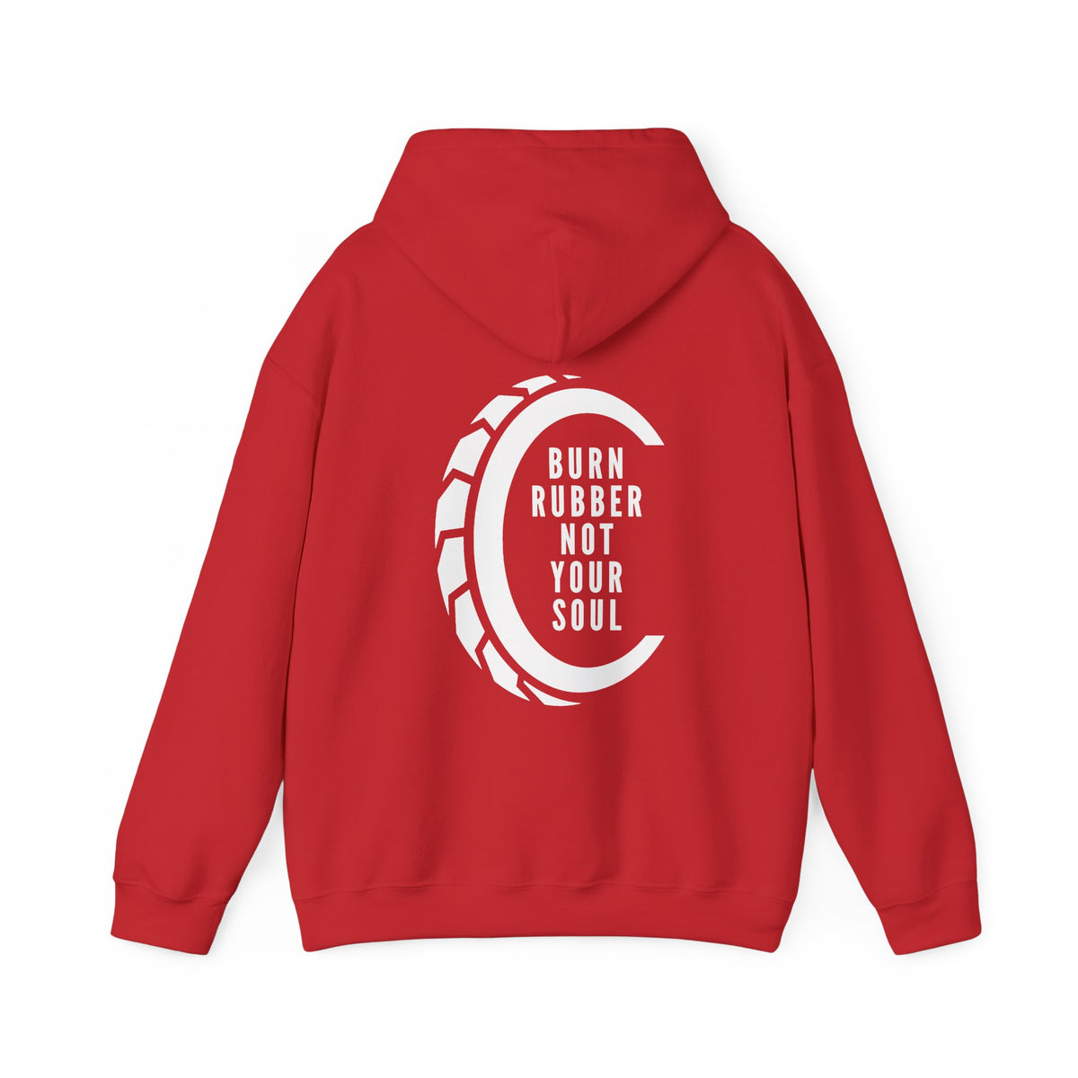 Unisex Heavy Blend™ Hooded Sweatshirt (Burn Rubber, Not Your Soul 2) Back