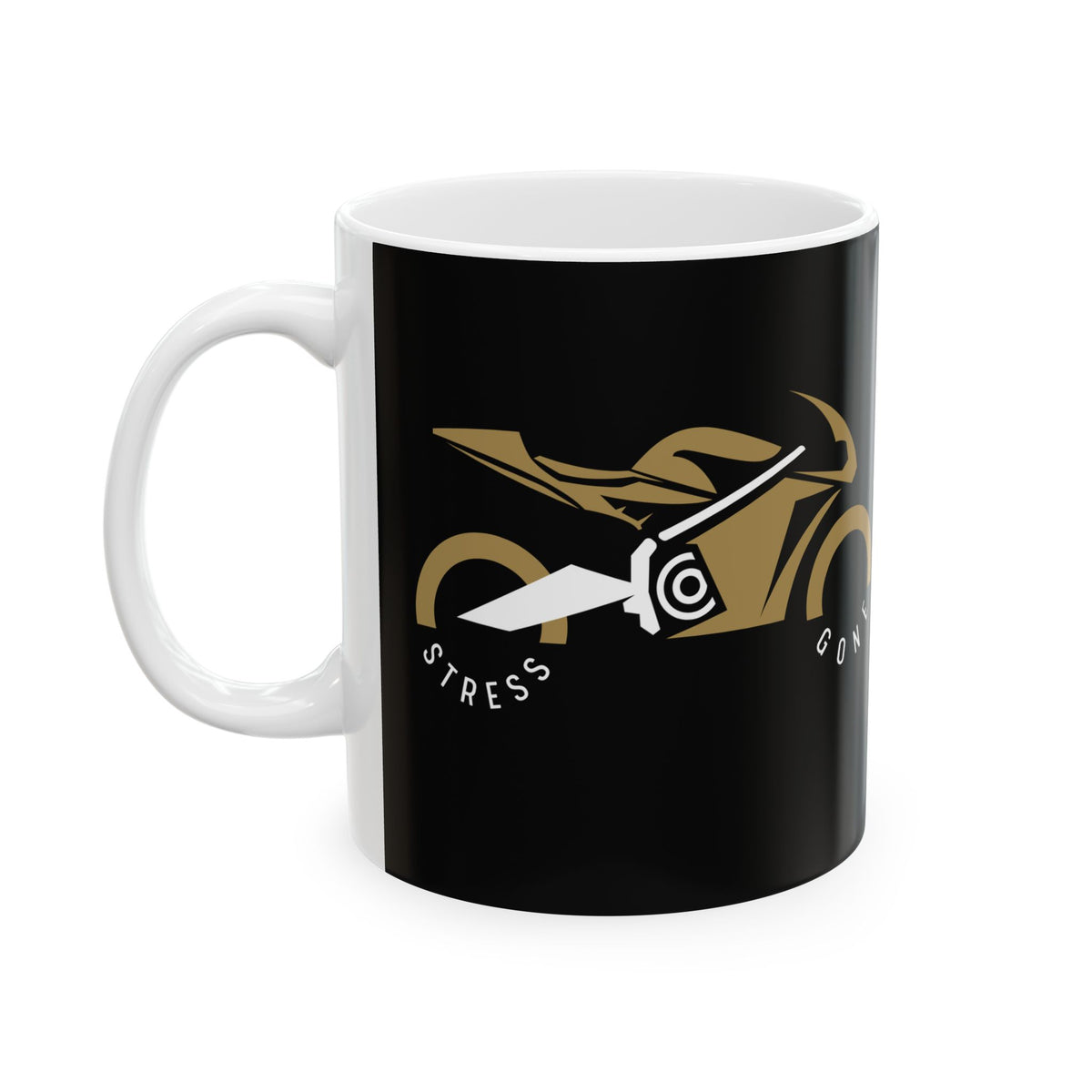 Non UK Sales 11oz And 15oz White Mug With (Stress Gone) B/G