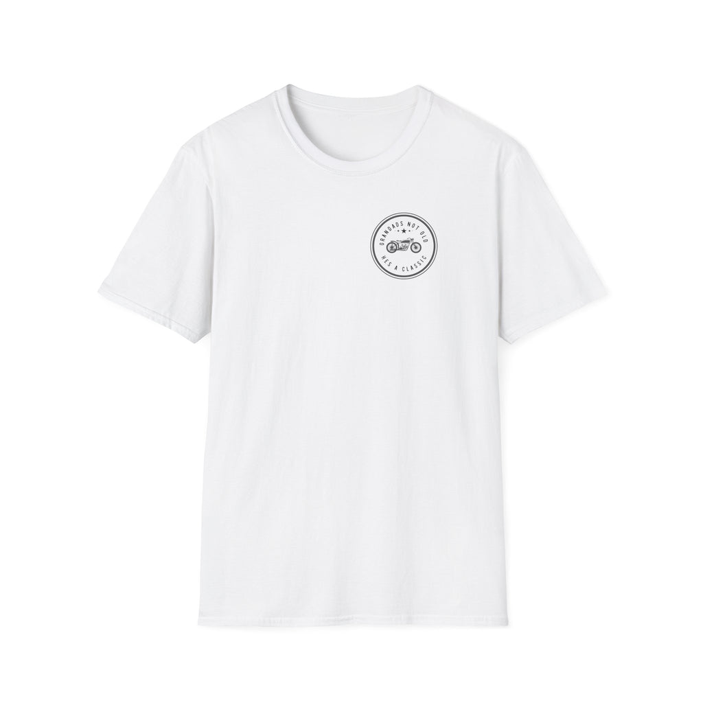 Motorbike T-shirt with 'Grandads Not Old Hes A Classic' (2) Small Logo