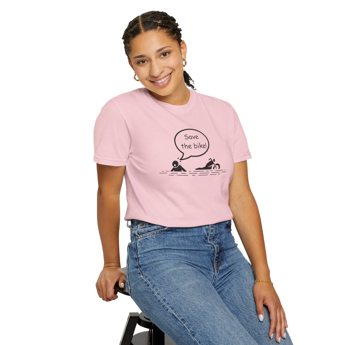Non UK Sales Motorbike t-shirt (Save The Bike)  B/W