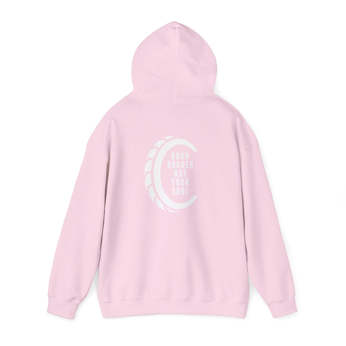 Non UK Sales Hooded Sweatshirt (Burn rubber, Not your soul) W/B