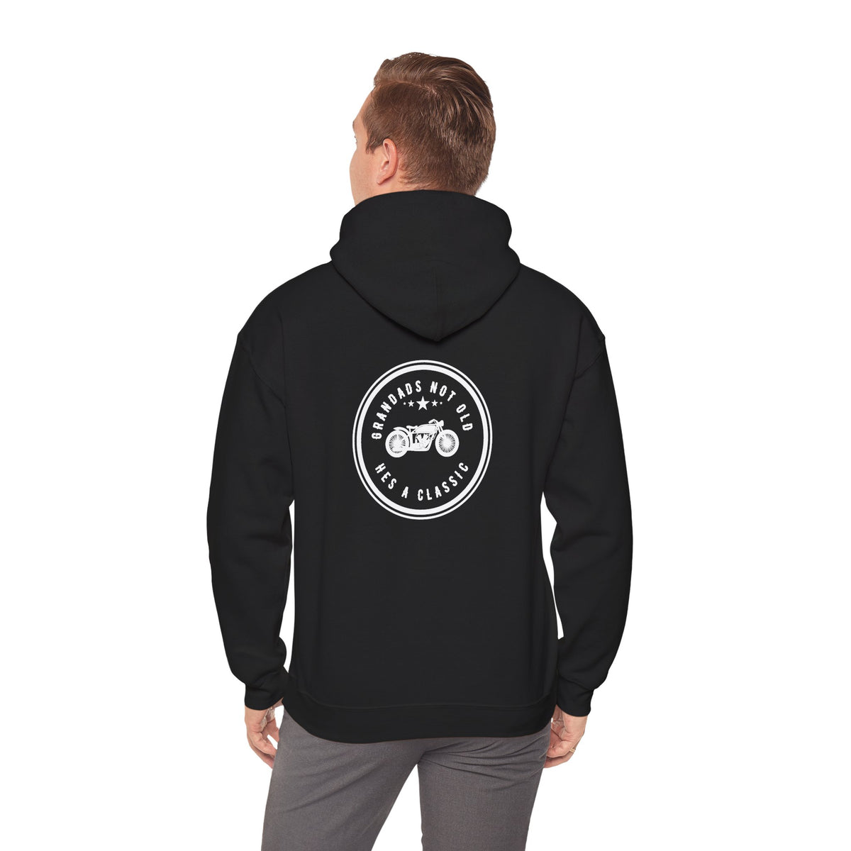 Non UK Sales Hooded Sweatshirt (Grandads not old, Hes a classic) W/B