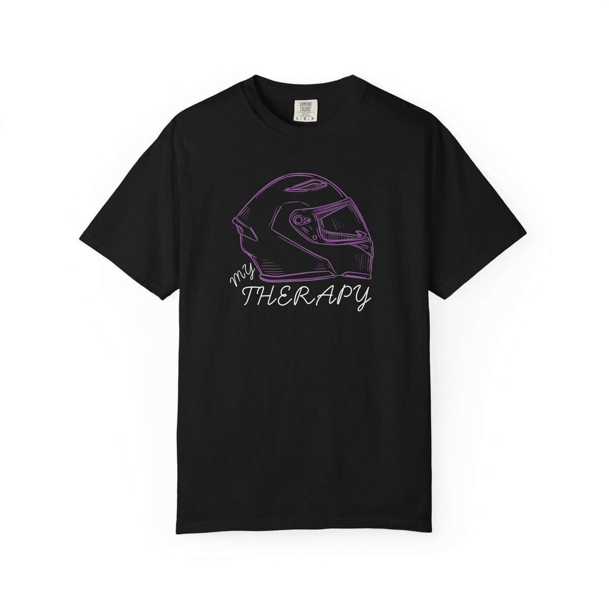 Non UK Sales Motorbike t-shirt  (My therapy)  Helmet P/B
