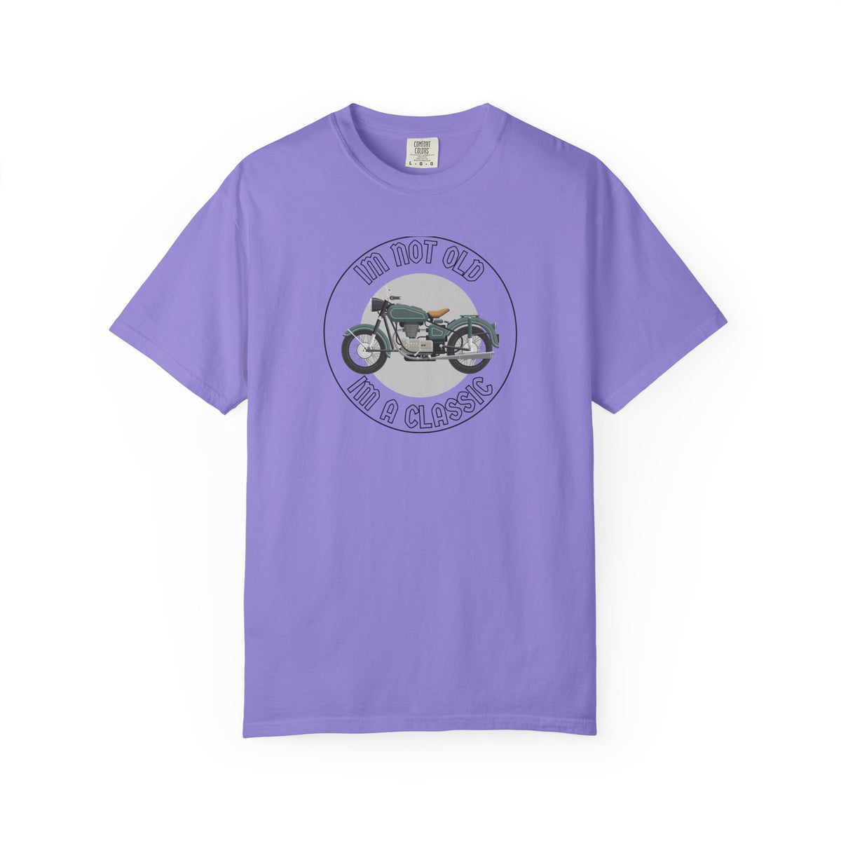 Non UK Sales Motorbike t-shirt  (Im not old, Im a classic) B/W