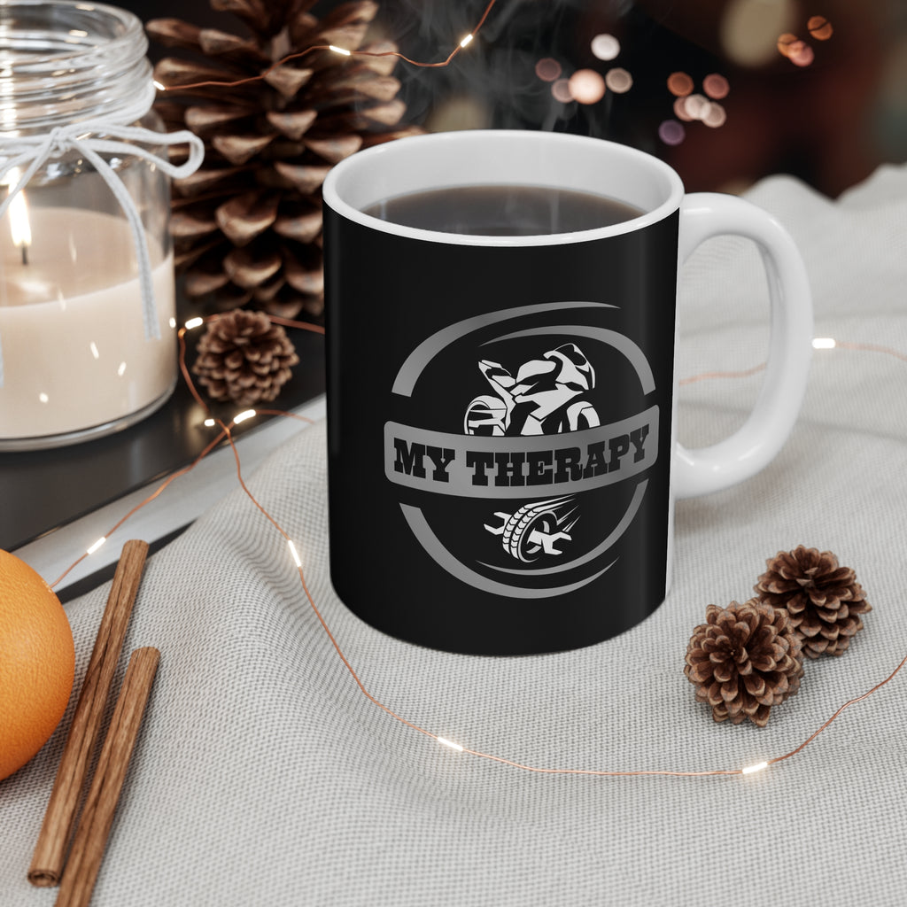 11oz White Mug With (My Therapy)