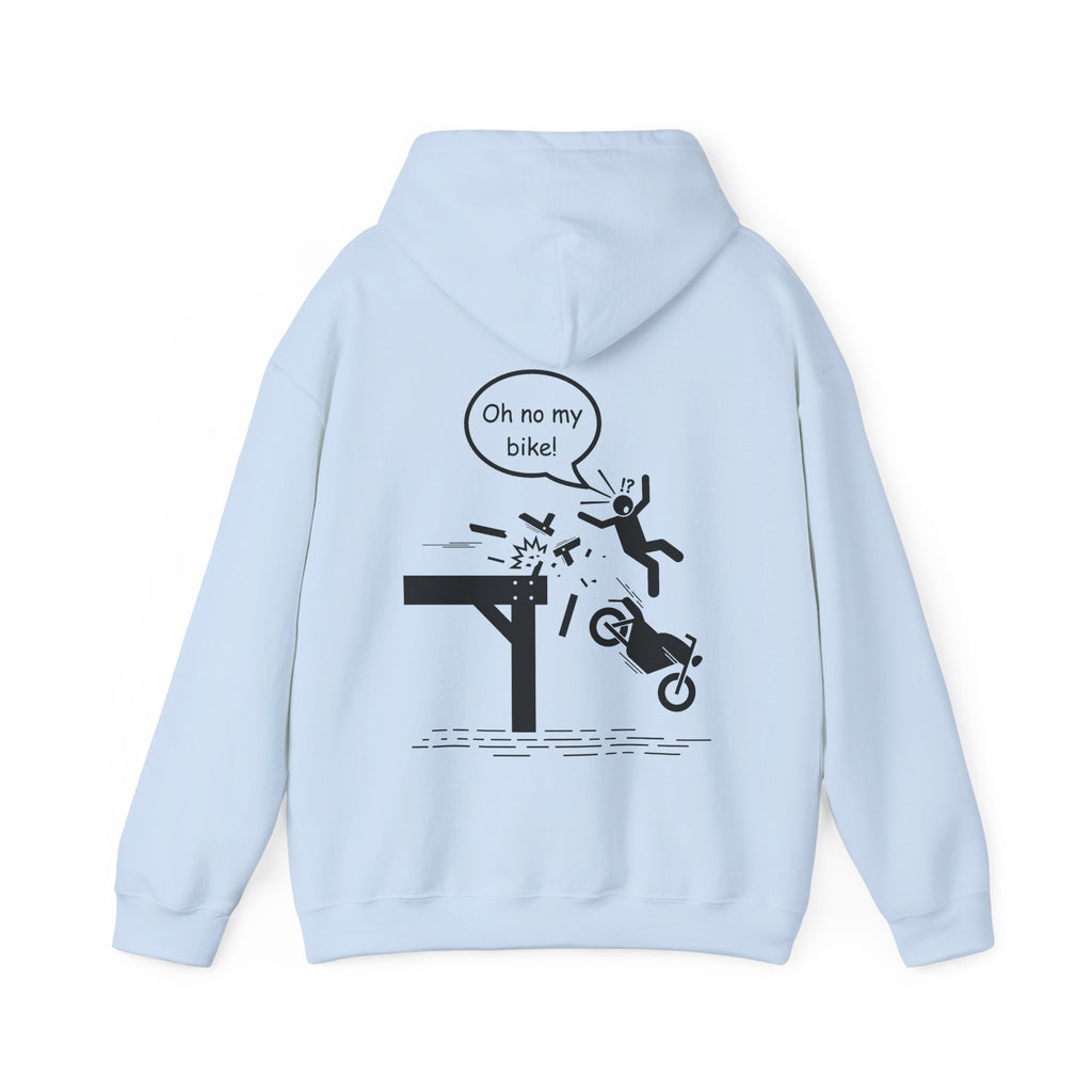 Unisex Heavy Blend™ Hooded Sweatshirt (Oh No My Bike) 4 Back