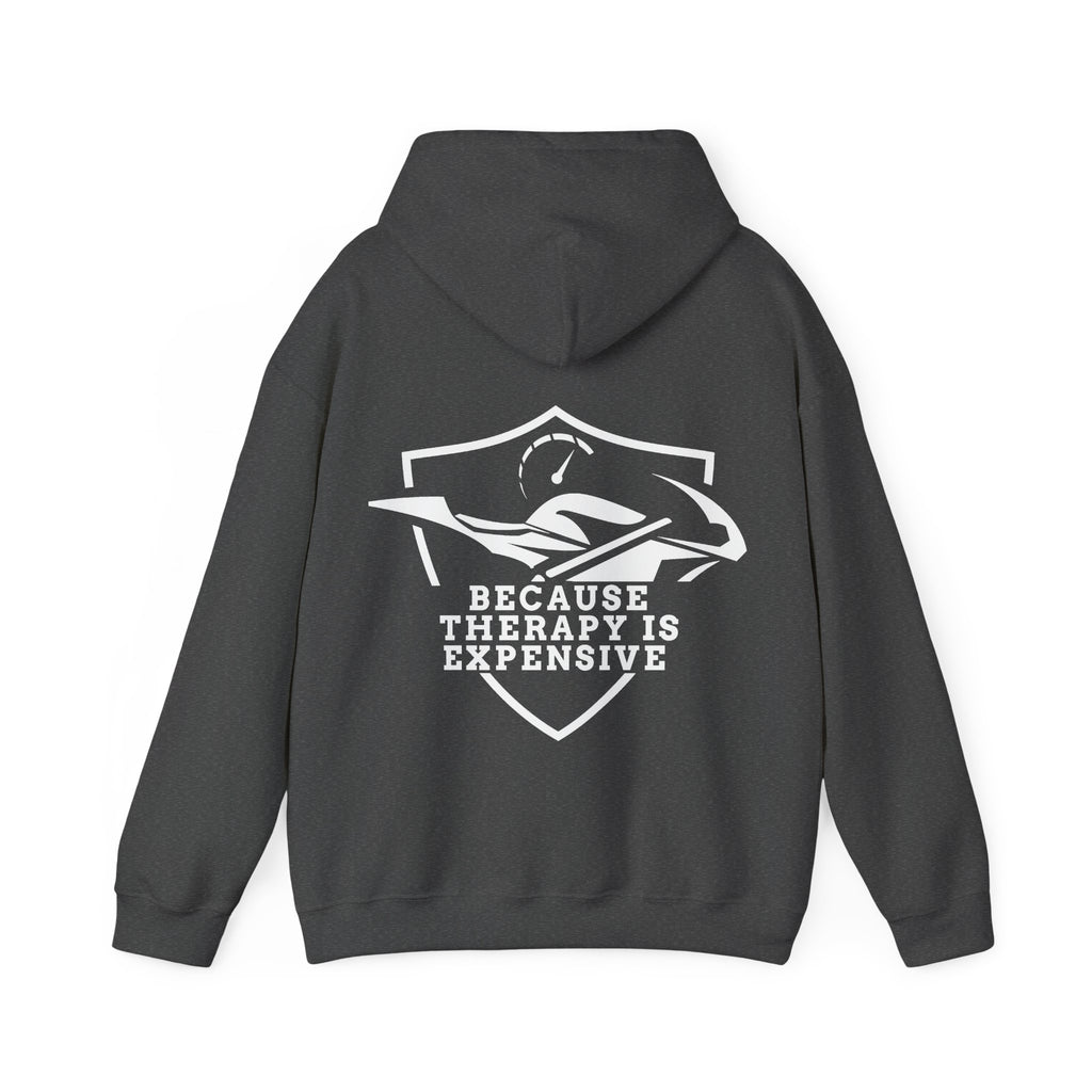 Unisex Heavy Blend™ Hooded Sweatshirt (Because Therapy Is Expensive) 2 Back
