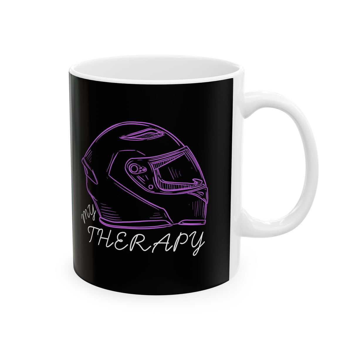 Non UK Sales 11oz And 15oz White Mug With (My Therapy) Purple