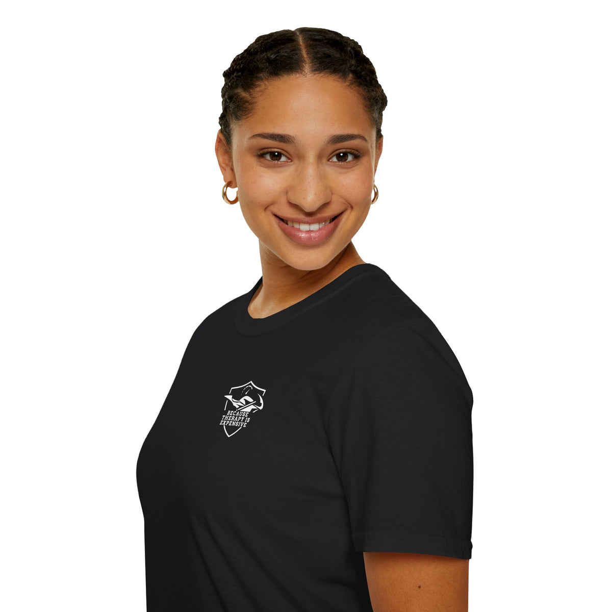 Motorbike T-shirt with 'Because Therapy is Expensive' (1) Small Logo